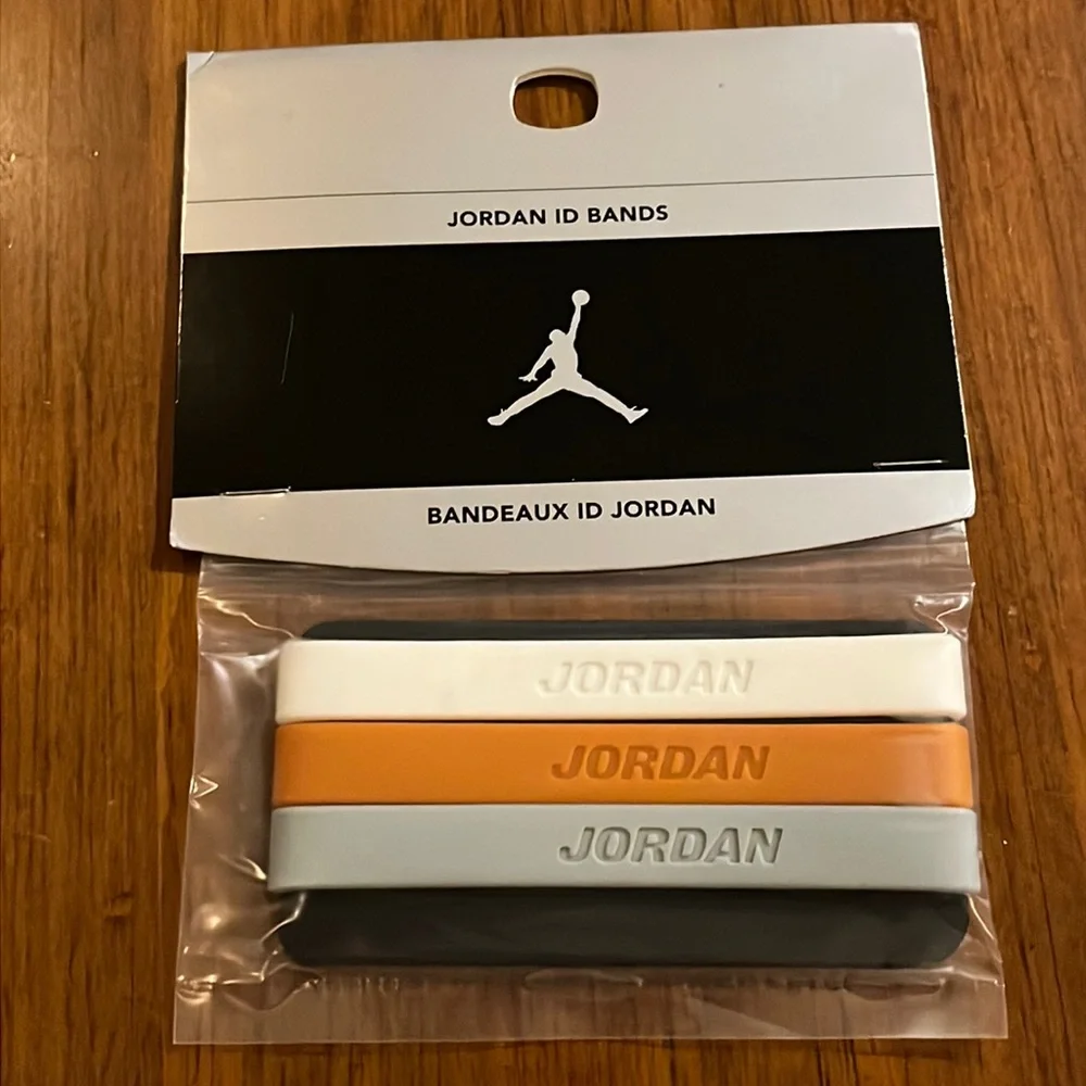 Nike Jordan Baller ID bands wristbands new adult sized vintage 2005 grey white
